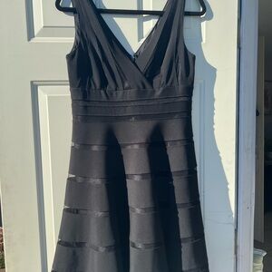 White House Black Market Black Striped Mini Dress